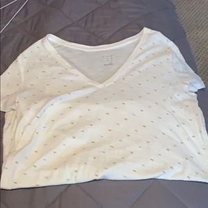 A New Day T-shirt in cream silver and gold